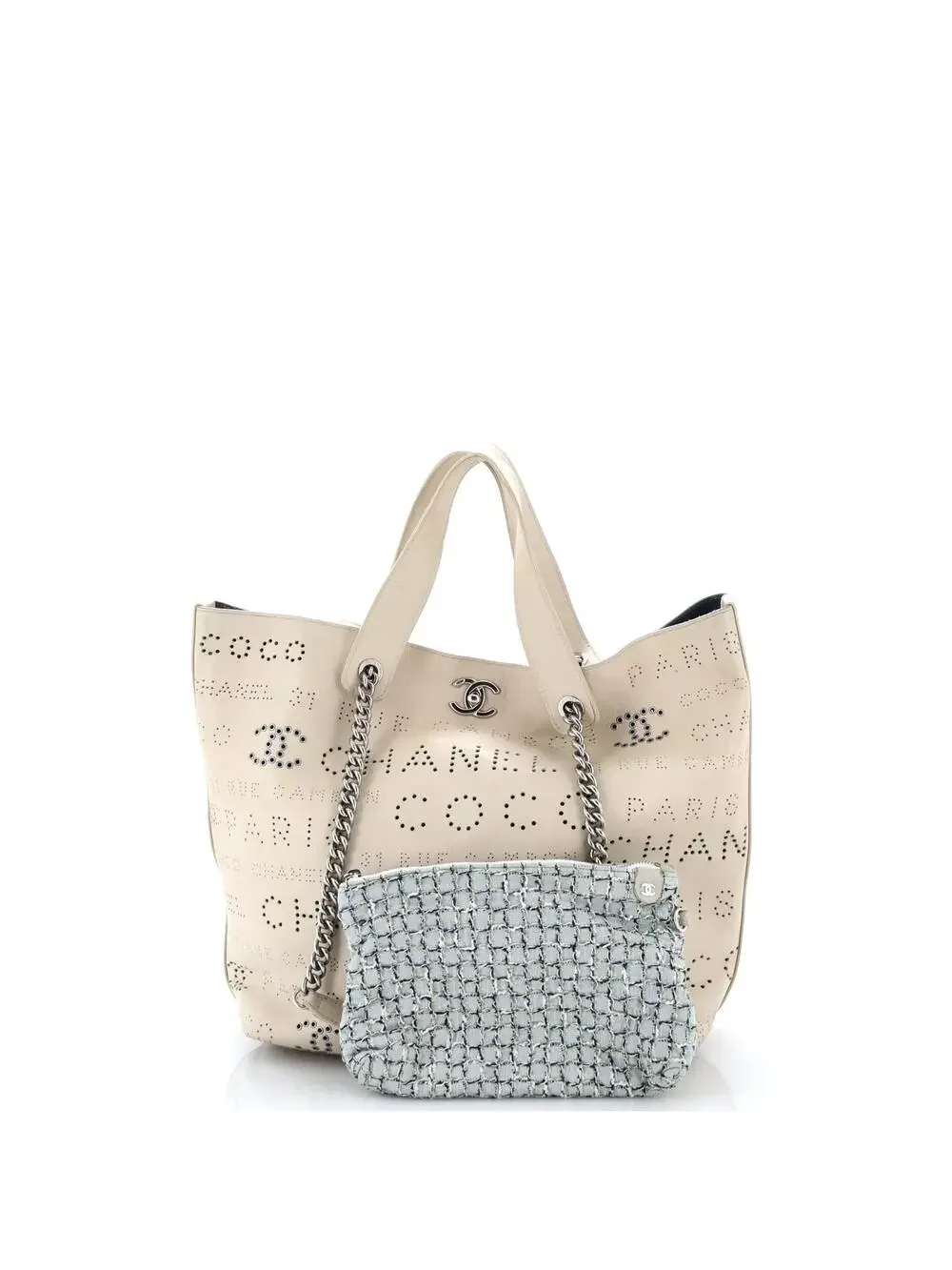 Chanel Logo Eyelets Shopping Tote #278992C27B
